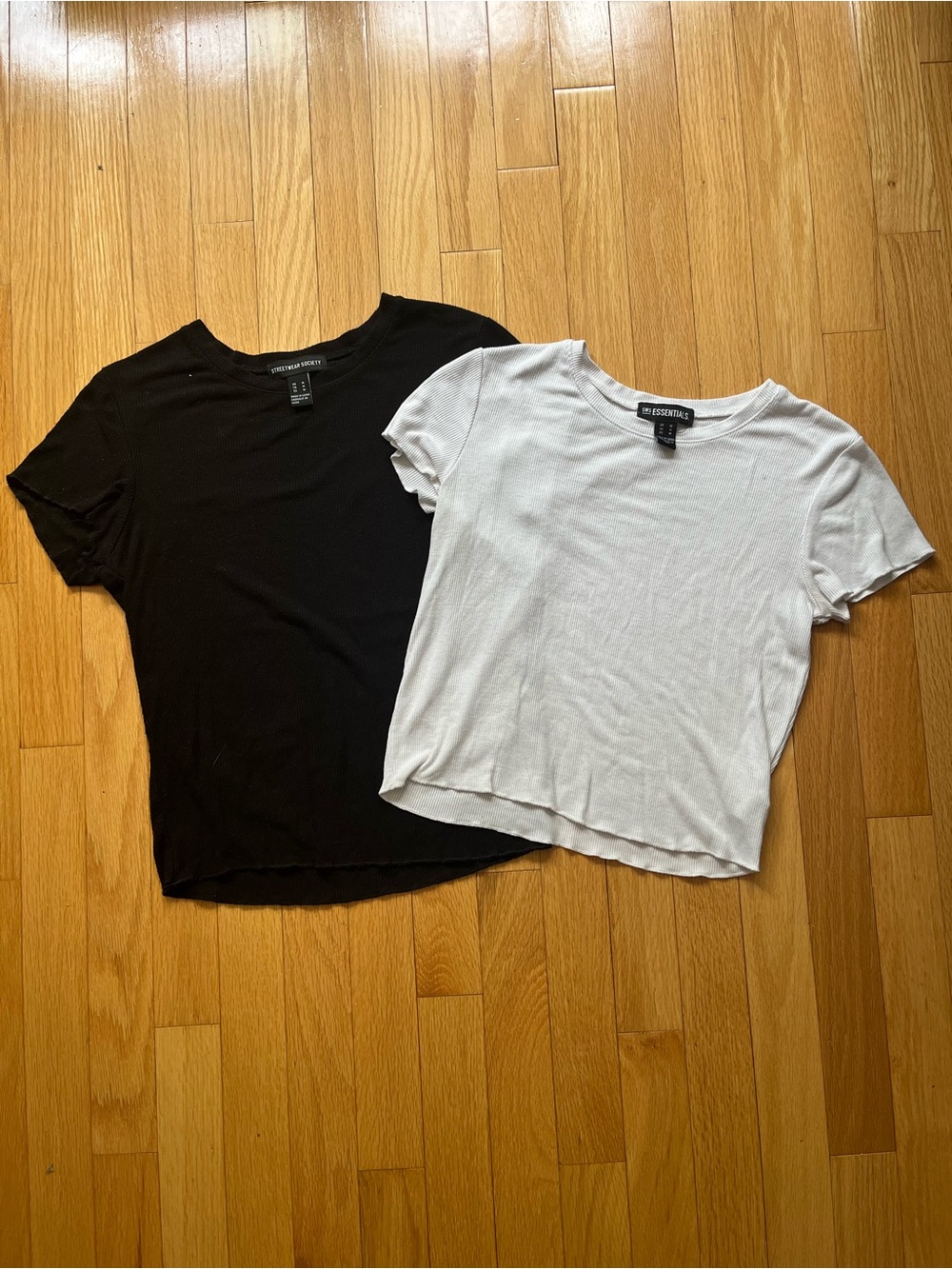 Streetwear Society Women’s Short Sleeve Crew Tee Duo — Black & White